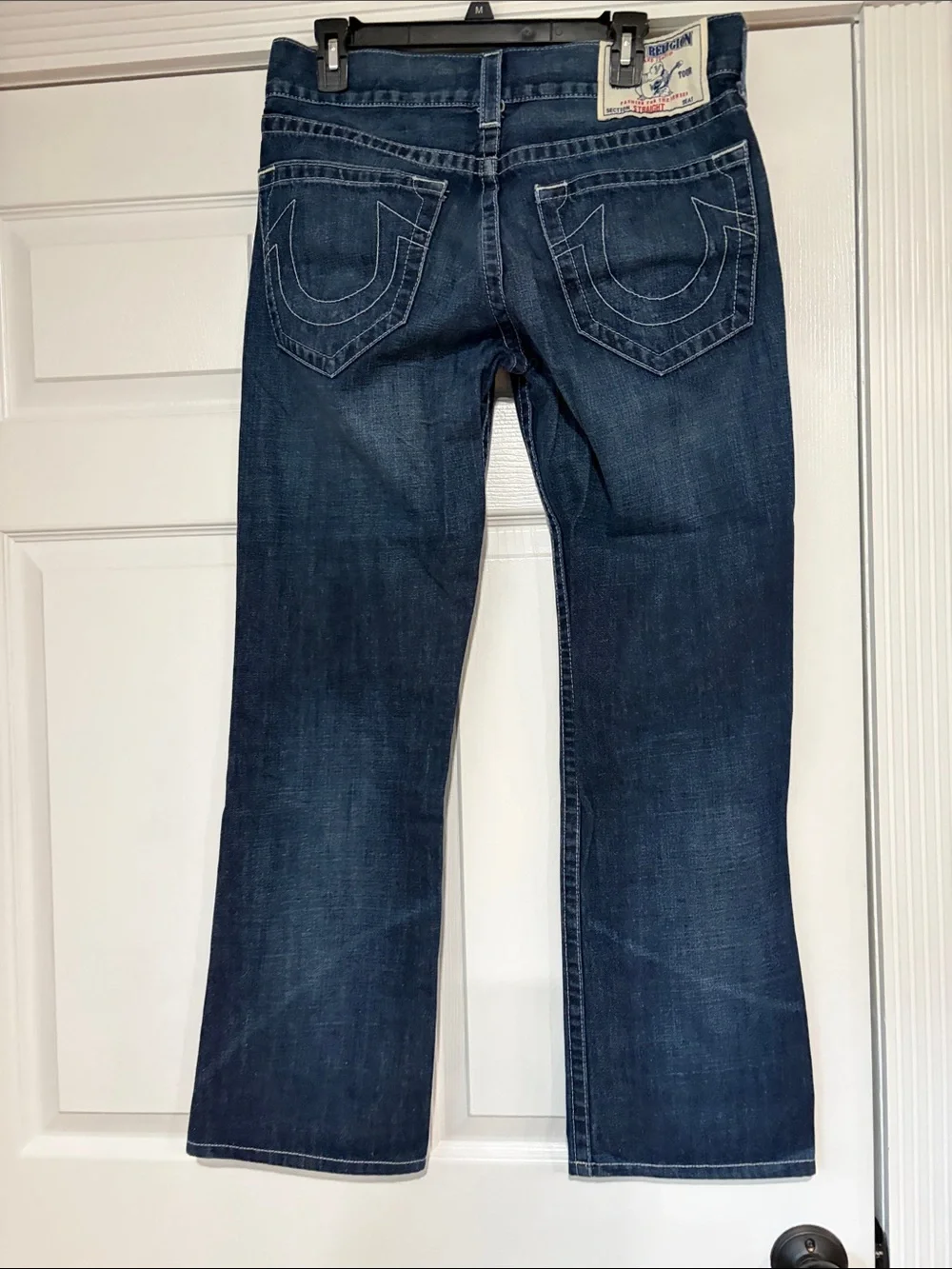 Final sale- True Relision Straight-Leg Men's Jeans in Dark Blue Wash